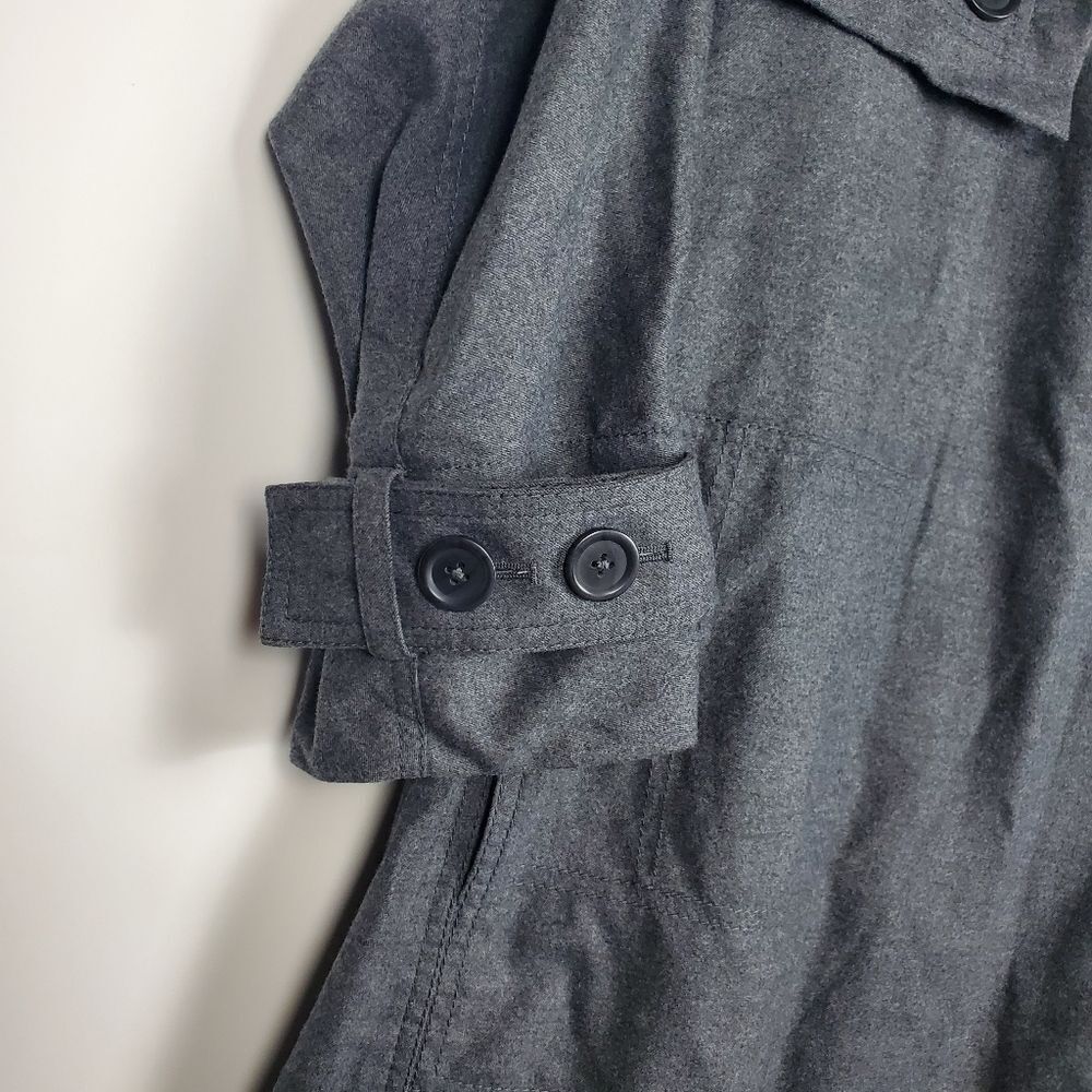 3.1 Phillip Lim Dolman Sleeve Wool Flannel Trench Melange Grey Coat Jacket NWT - Picture 4 of 7